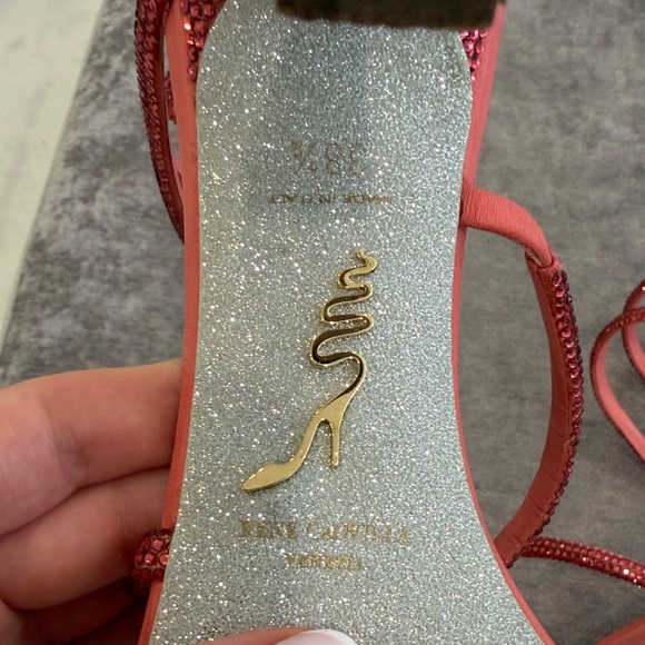 Rene Caovilla Red Strappy Women's Sandals size 8.5(38.5) - Picture 11 of 12